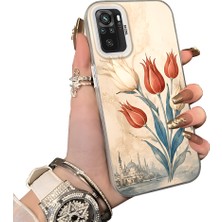 HONTINGA Xiaomi Redmi Note 10 4g ile Uyumlu Kılıf Silikon Kenar Sert Arka Kamera Koruyucu Basitlik Anti Düşme Kamera Sevgili Çift Kılıf Lale Desen Couple Telefon Kılıfı K1-2490