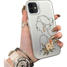 HONTINGA iPhone 12 Mini ile Uyumlu Kılıf Silikon Kenar Sert Arka Kamera Koruyucu Basitlik Anti Düşme Kamera Sevgili Çift Kılıf Çizgi Sanatı Desen Couple Telefon Kılıfı K1-2495
