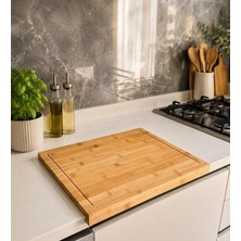 Janset Bambu Kenarlı Kesme Tahtası 45*38 cm Antibakteriyel Özellikli 1 Adet Hamur Açma Tahtası