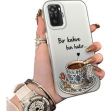 HONTINGA Xiaomi Redmi Note 10 ile Uyumlu Kılıf Silikon Kenar Sert Arka Kamera Koruyucu Basitlik Anti Düşme Kamera Sevgili Çift Kılıf Türk Kahvesi Desen Couple Telefon Kılıfı K1-2497