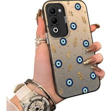 HONTINGA Oppo A5 5g ile Uyumlu Kılıf Silikon Kenar Sert Arka Kamera Koruyucu Basitlik Anti Düşme Kamera Sevgili Çift Kılıf Nazar Boncuğu Desen Couple Telefon Kılıfı K1-2498
