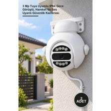 Yenilig 2 Adet CT-4051 Dış Mekan Akıllı Kamera – 3 Mp Tuya Uyumlu IP64 Gece Görüşlü, Hareket ve Ses Uyarılı Güvenlik Kamerası