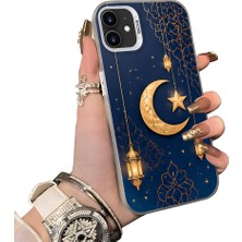 HONTINGA iPhone 12 Mini ile Uyumlu Kılıf Silikon Kenar Sert Arka Kamera Koruyucu Basitlik Anti Düşme Kamera Sevgili Çift Kılıf Hilal ve Yıldız Desen Couple Telefon Kılıfı K1-2493