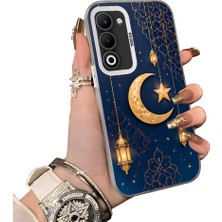 HONTINGA Oppo A5 5g ile Uyumlu Kılıf Silikon Kenar Sert Arka Kamera Koruyucu Basitlik Anti Düşme Kamera Sevgili Çift Kılıf Hilal ve Yıldız Desen Couple Telefon Kılıfı K1-2493