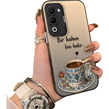 HONTINGA Oppo A5 5g ile Uyumlu Kılıf Silikon Kenar Sert Arka Kamera Koruyucu Basitlik Anti Düşme Kamera Sevgili Çift Kılıf Türk Kahvesi Desen Couple Telefon Kılıfı K1-2497