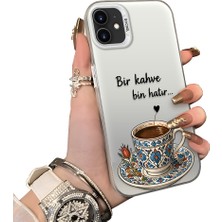 HONTINGA iPhone 12 Mini ile Uyumlu Kılıf Silikon Kenar Sert Arka Kamera Koruyucu Basitlik Anti Düşme Kamera Sevgili Çift Kılıf Türk Kahvesi Desen Couple Telefon Kılıfı K1-2497