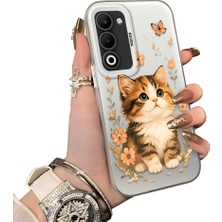 HONTINGA Oppo A5 5g ile Uyumlu Kılıf Silikon Kenar Sert Arka Kamera Koruyucu Basitlik Anti Düşme Kamera Sevgili Çift Kılıf Kedili Kılıf Desen Couple Telefon Kılıfı K1-2494