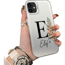 HONTINGA iPhone 12 Mini ile Uyumlu Kılıf Silikon Kenar Sert Arka Kamera Koruyucu Basitlik Anti Düşme Kamera Sevgili Çift Kılıf E Harfi Desen Couple Telefon Kılıfı K1-2496