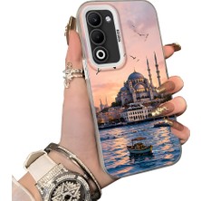 HONTINGA Oppo A5 5g ile Uyumlu Kılıf Silikon Kenar Sert Arka Kamera Koruyucu Basitlik Anti Düşme Kamera Sevgili Çift Kılıf Istanbul Desen Couple Telefon Kılıfı K1-2492