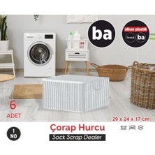 Çorap Hurcu Düzenleyici Tutma Kulplu Organizer Saklama Kutusu Hurç  No1- BA032-( 6 Adet )