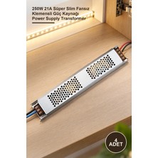 Yenilig 4 Adet CT-2677 LED Şerit Trafo – 250W 21A Süper Slim Fansız Klemensli Güç Kaynağı Power Supply Transformer