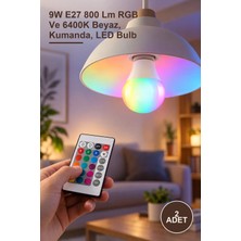 Yenilig 2 Adet CT-4058B Rgb Uzaktan Kumandalı LED Ampul – 9W E27 800 Lm Rgb ve 6400K Beyaz, Kumanda, LED Bulb