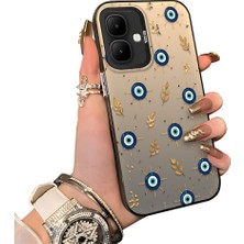 HONTINGA Infinix Smart 10 ile Uyumlu Kılıf Silikon Kenar Sert Arka Kamera Koruyucu Basitlik Anti Düşme Kamera Sevgili Çift Kılıf Nazar Boncuğu Desen Couple Telefon Kılıfı K1-2498