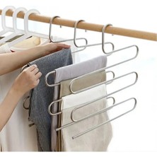 Silky Real 2'li Pantolon Askısı, Eşarp Askısı, 5 Katlı Dolap Içi Askı