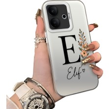HONTINGA Vivo V60 Lite 5g ile Uyumlu Kılıf Silikon Kenar Sert Arka Kamera Koruyucu Basitlik Anti Düşme Kamera Sevgili Çift Kılıf E Harfi Desen Couple Telefon Kılıfı K1-2496