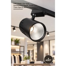 Yenilig 4 Adet LED Ray Spot Armatür CT-5315K – 33W 4000K Gün Işığı, Ayarlanabilir Başlık, Siyah Cob Track Spot Iç Mekan Aydınlatma