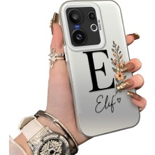 HONTINGA Vivo X200 Fe ile Uyumlu Kılıf Silikon Kenar Sert Arka Kamera Koruyucu Basitlik Anti Düşme Kamera Sevgili Çift Kılıf E Harfi Desen Couple Telefon Kılıfı K1-2496