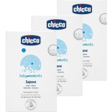 Chicco Baby Moments 3'lü Bebek Sabunu 100 gr - Hassas Ciltler Için Bitkisel Formüllü