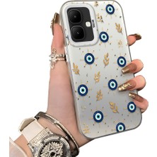 HONTINGA Infinix Smart 10 ile Uyumlu Kılıf Silikon Kenar Sert Arka Kamera Koruyucu Basitlik Anti Düşme Kamera Sevgili Çift Kılıf Nazar Boncuğu Desen Couple Telefon Kılıfı K1-2498