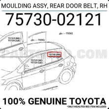 Maher Toyota Auris 2006-2012 Cam Sıyırıcı Dış Arka Sağ Sıyah (Oem No: 7573002121)