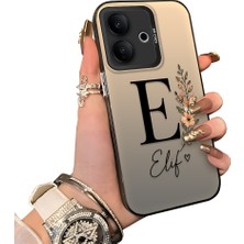 HONTINGA Vivo V60 Lite 5g ile Uyumlu Kılıf Silikon Kenar Sert Arka Kamera Koruyucu Basitlik Anti Düşme Kamera Sevgili Çift Kılıf E Harfi Desen Couple Telefon Kılıfı K1-2496
