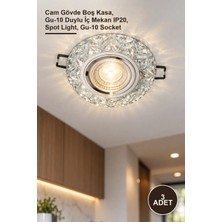 Yenilig 3 Adet CT-6598 Spot Armatür – Cam Gövde Boş Kasa, Gu-10 Duylu Iç Mekan IP20, Spot Light, Gu-10 Socket