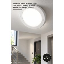 Yenilig 3 Adet CT-9247B CT-9247 20W Sensörlü Sıva Üstü LED Armatür – Sensörlü Panel Armatür, Smd Led, Beyaz 6400K, Yüzeye Montaj, LED Light Fixture
