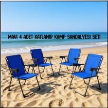 Argeus Uyguna-Yakala Mavi 4 Adet Katlanır Kamp Sandalyesi SETI-TAB.355