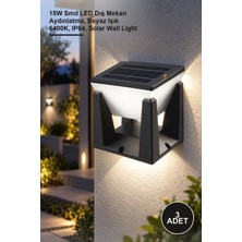 Yenilig 3 Adet CT-7314 Solar Duvar Aplik – 15W Smd LED Dış Mekan Aydınlatma, Beyaz Işık 6400K, IP64, Solar Wall Light