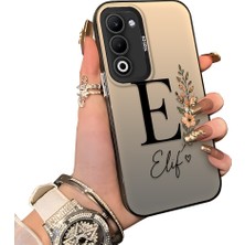 HONTINGA Oppo A5 5g ile Uyumlu Kılıf Silikon Kenar Sert Arka Kamera Koruyucu Basitlik Anti Düşme Kamera Sevgili Çift Kılıf E Harfi Desen Couple Telefon Kılıfı K1-2496