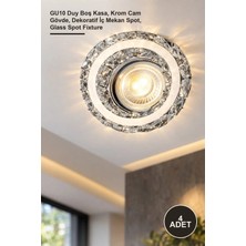 Yenilig 4 Adet CT-6584 Cam Spot Armatür Berfin – GU10 Duy Boş Kasa, Krom Cam Gövde, Dekoratif Iç Mekan Spot, Glass Spot Fixture