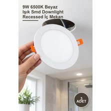 Yenilig 3 Adet CT-5146B Slim Sıva Altı LED Panel Spot Armatür – 9W 6500K Beyaz Işık Smd Downlight Recessed Iç Mekan