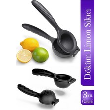 Silky Real Anushka Home Lüx Demir Döküm Limon Sıkacağı Limon Presi Büyük Boy 24 Cm, Siyah Metal Naranciye