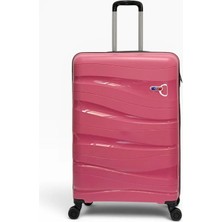 Away Dalgalı Model Büyük Boy Fuşya Valiz