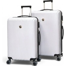 Away Grand Model Orta Boy + Büyük Boy Beyaz Valiz Seti