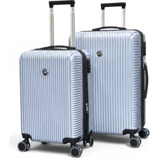 Away Grand Model Kabin Boy + Orta Boy Gümüş Valiz Seti Policarbon