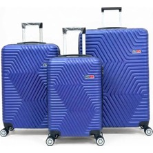 Away Dc Model 3’lü Kabin Boy + Orta Boy + Büyük Boy Çivit Mavisi Valiz Seti