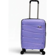 Away Dalgalı Model Kabin Boy Lila Valiz