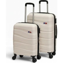 Away Dalgalı Model 2’li Kabin Boy + Orta Boy Taş Valiz Seti
