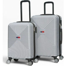 Away Quell Model 2’li Kabin Boy + Orta Boy Gümüş Valiz Seti