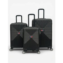 Away Quell Model 3’lü Kabin Boy + Orta Boy + Büyük Boy Siyah Valiz Seti