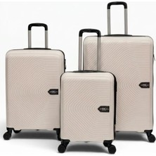 Away Çizgili Model 3’lü Kabin Boy + Orta Boy + Büyük Boy Taş Valiz Seti