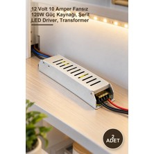 Yenilig 2 Adet CT-2576 Slim LED Trafo – 12 Volt 10 Amper Fansız 120W Güç Kaynağı, Şerit LED Driver, Transformer