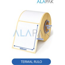 Alapak 100MM x 100MM Termal Barkod Etiketi 1 Rulo 400 Adet