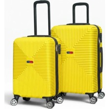 Away Quell Model 2’li Kabin Boy + Orta Boy Sarı Valiz Seti