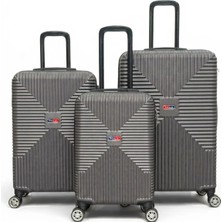Away Quell Model 3’lü Kabin Boy + Orta Boy + Büyük Boy Antrasit Valiz Seti