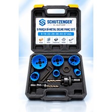 SCHUTZENGER 9 Parça Bi-Metal Panç Seti 9–57 mm Ahşap Metal Plastik Pvc Delme Testeresi – Çantalı