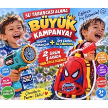 Sırt Çantalı Su Tabancası ve Otomatik Köpük Makinesi Çiftli Set - Çocukların Favori Ikilisi Su ve Baloncuk Eğlencesi