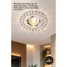 Yenilig 4 Adet CT-6569 Cam Spot Armatür – Menekşe Cam Kasa, Gu-10 Duylu Boş Kasa, 10 cm Çap, IP20, Spot Fixture, Downlight