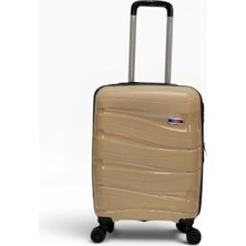 Away Dalgalı Model Kabin Boy Gold Valiz